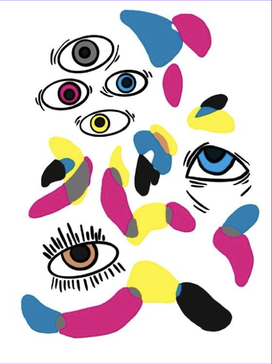 Designed for colorblind people, and the main elements are “eyes” and “colored blocks”, which symbolize the observation, recording, and integration of fragmentation of data.